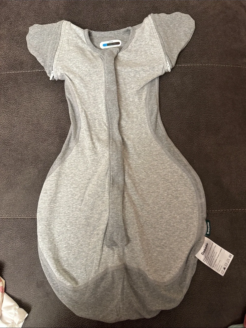 Grey Baby Sleep Sack with Front Zipper